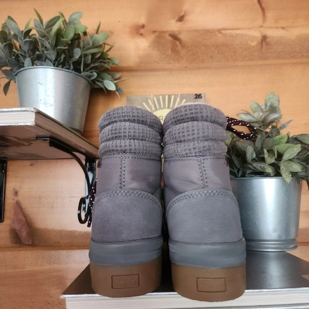 Keds‎ Suede Leather Winter Water Resistant Ankle Camp Boot Gray WH65575 Size 8